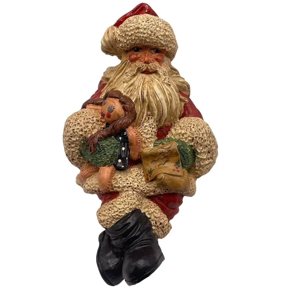 Vtg Santa Claus‎ Christmas Shelf Sitter 1980s Signed Rita Darby “American Santa”
